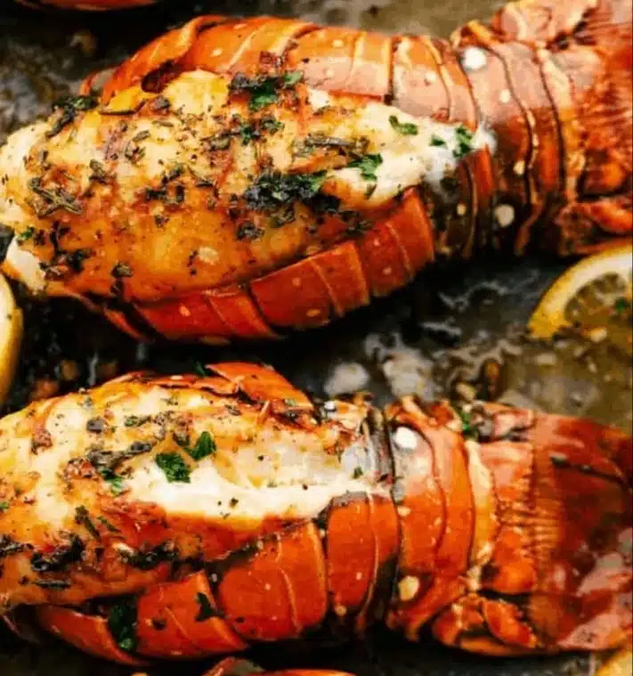 Decadent lobster tail recipe featuring large, flavorful lobster tails for dinner.