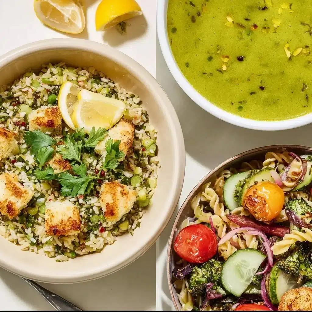 Colorful spring recipes featuring fresh ingredients and seasonal flavors.