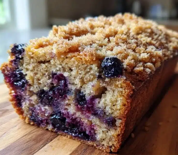 The Most Moist and Easy Blueberry Banana Bread with Optional Crumb Topping