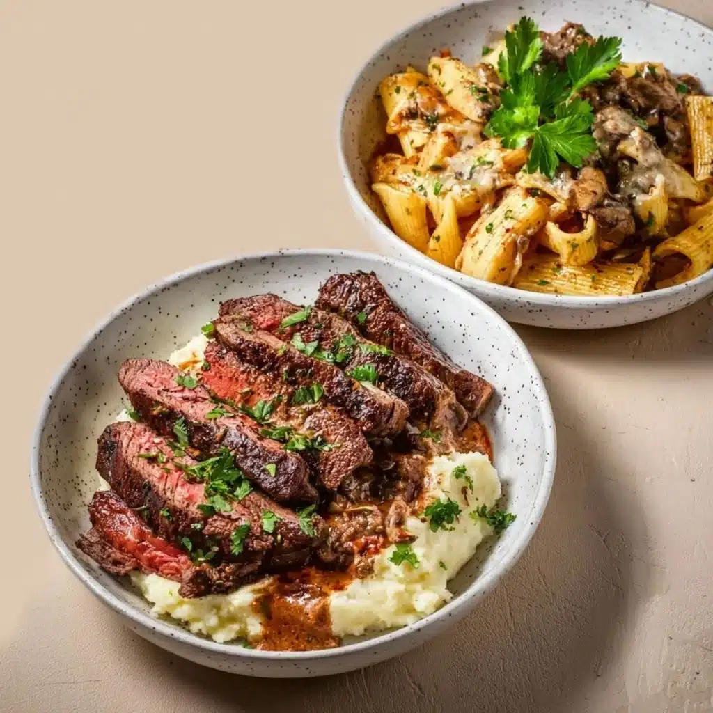 A spread of 22 delicious winter dinner recipes on a cozy table setting