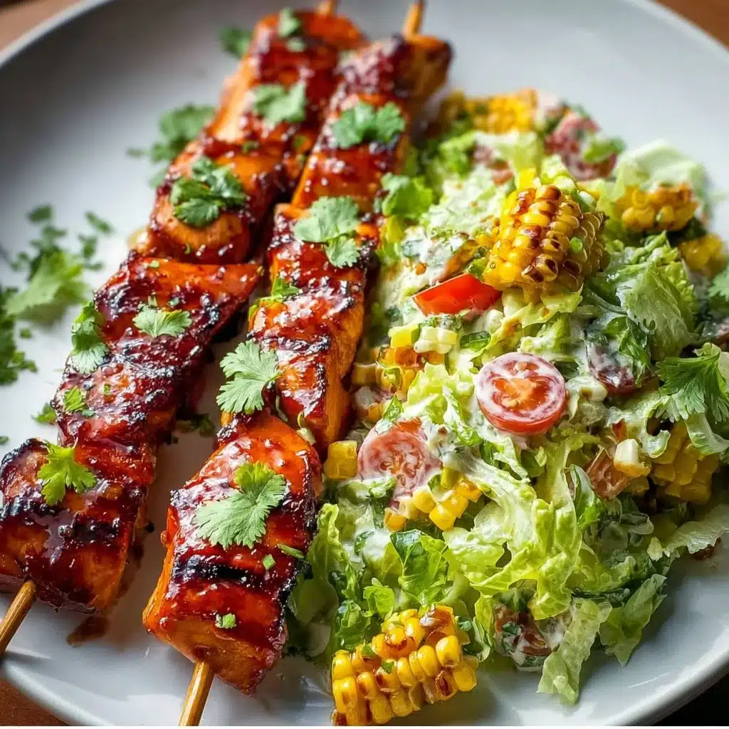 BBQ Chicken Skewer Salad