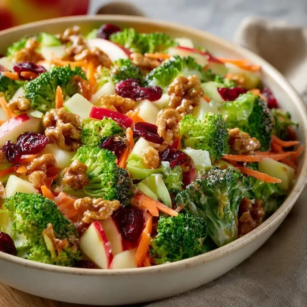 Fresh Broccoli Apple Salad with crunchy apples and healthy ingredients