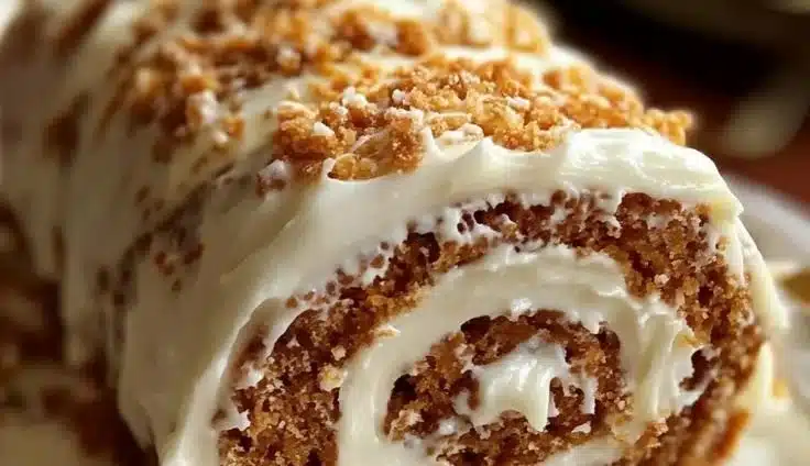 Carrot Cake Roll with Cream Cheese Frosting