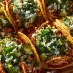 Delicious Chicken Street Tacos served with fresh toppings