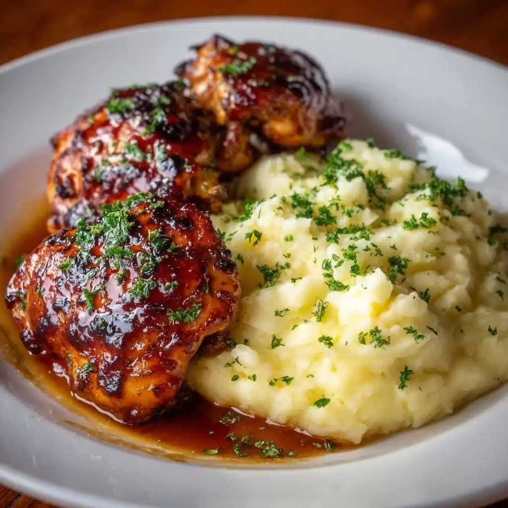Chipotle Honey Chicken Thighs with Smoked Gouda Mashed Potatoes