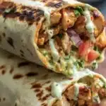 Delicious Chipotle Ranch Grilled Chicken Burrito with fresh ingredients and ranch sauce