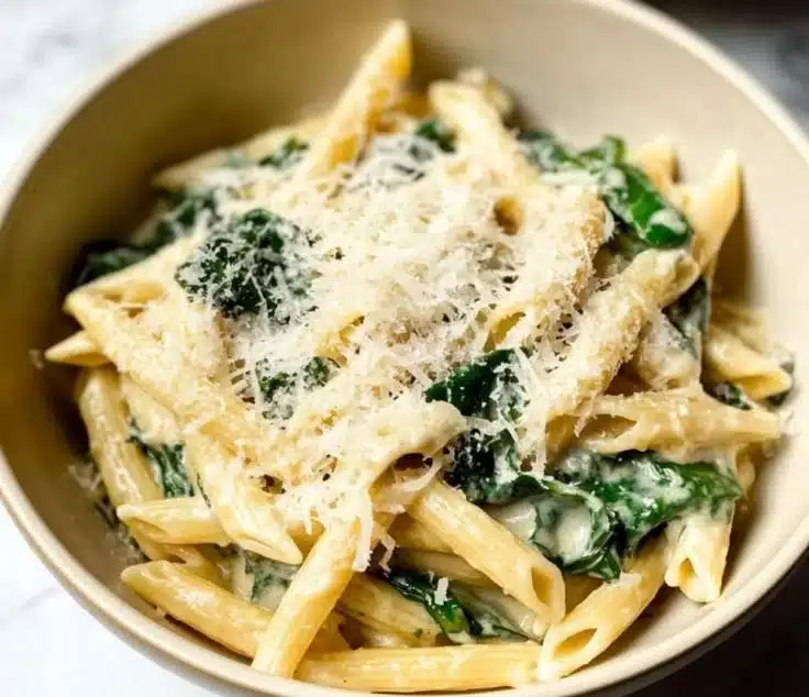 Cozy Creamy Garlic Spinach Pasta