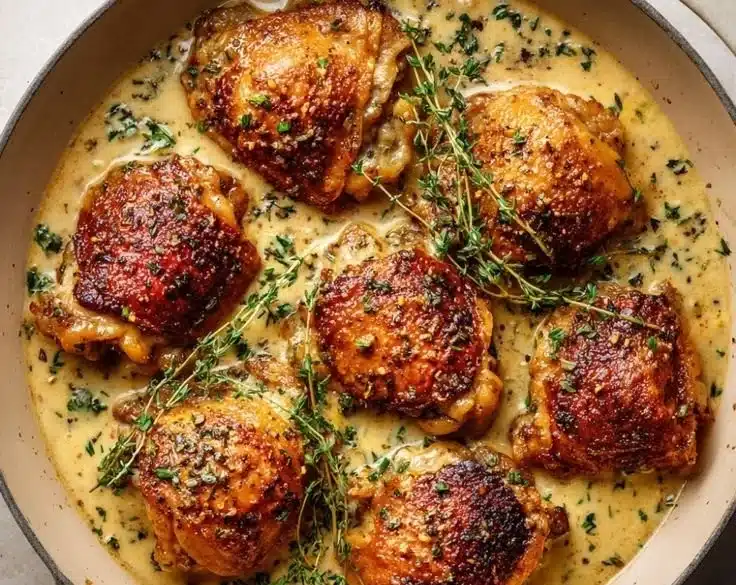 Creamy Garlic Chicken Thighs (Restaurant-Style, 30 Minutes)