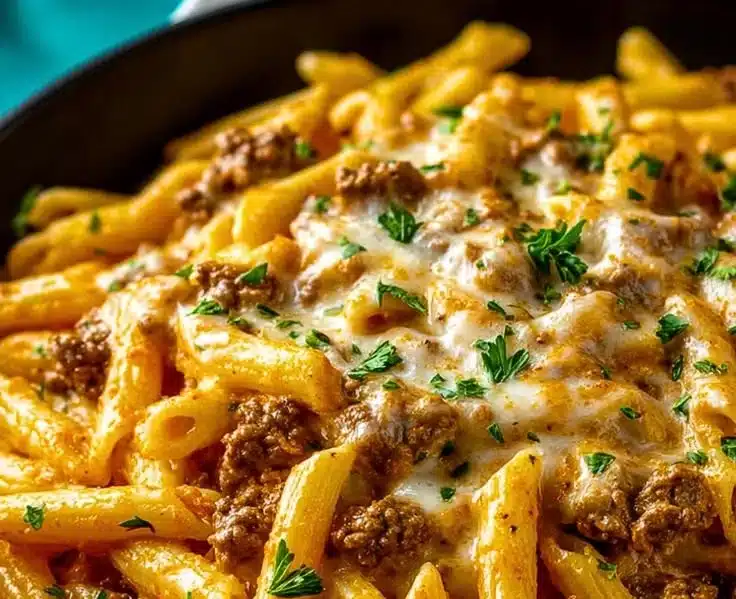 Creamy High Protein Beef Pasta
