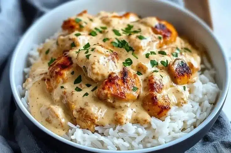 Creamy Smothered Chicken and Rice