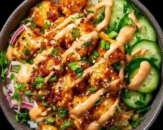 Crispy Chicken with Creamy Spicy Sauce