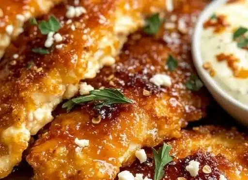 Crispy Hot Honey Feta Chicken