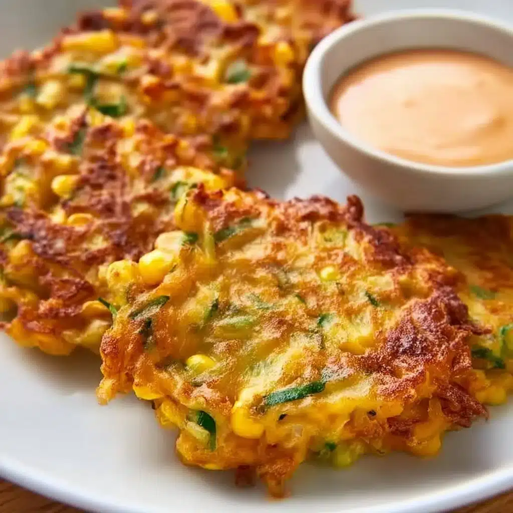 Delicious crispy vegetable fritters served on a plate