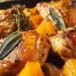 Delicious easy crockpot chicken with pumpkin and sage for cozy meals