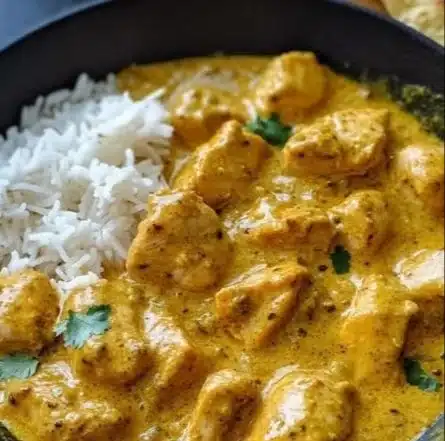 Easy Homemade Chicken Korma with Flatbread or Rice