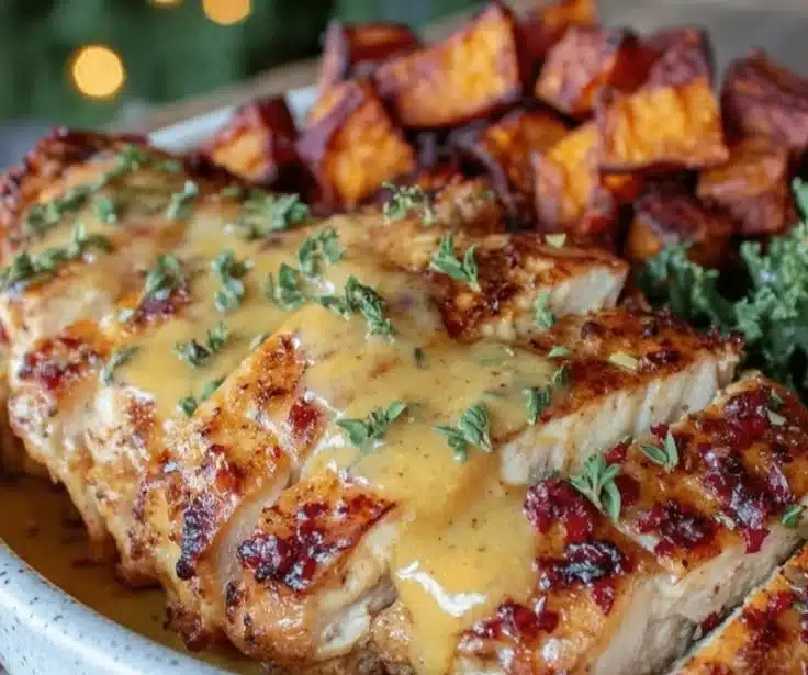 Easy Maple Dijon Chicken Bowl Recipe with Sweet Potatoes for Cozy Fall Dinner