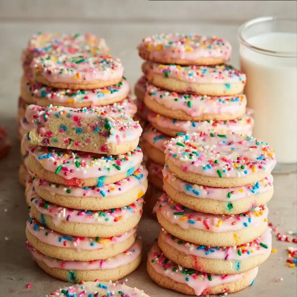 Funfetti Shortbread Sandwich Cookies with Frosting