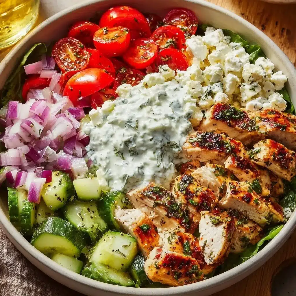 Healthy Greek Chicken Bowl with fresh ingredients and vibrant flavors