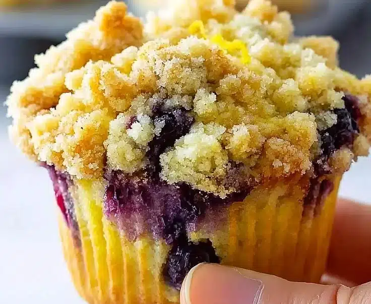 Greek Yogurt Lemon Blueberry Muffins