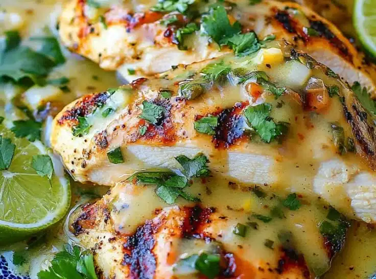 Grilled Salsa Verde Pepper Jack Chicken