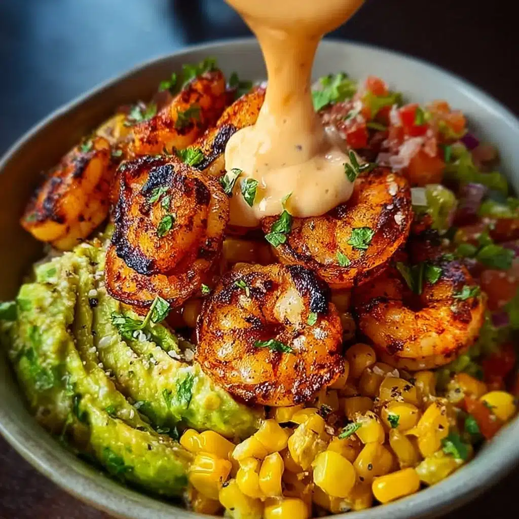 Grilled Shrimp Bowl with Avocado Corn Salsa