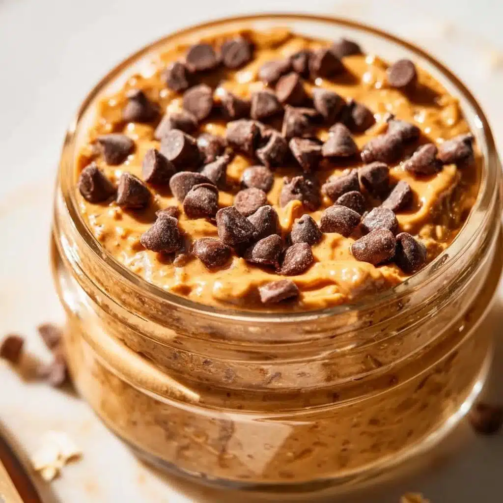 Bowl of healthy high protein overnight oats topped with fruits and nuts