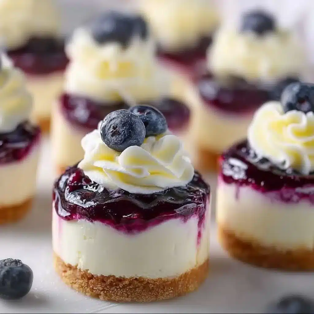 Healthy Mini Lemon Blueberry Cheesecakes