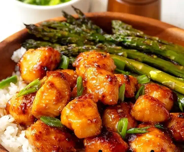 Homemade Honey Mustard Chicken with Asparagus - the girl's kitchen