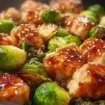 Honey-Garlic Chicken with Brussels Sprouts Skillet Recipe