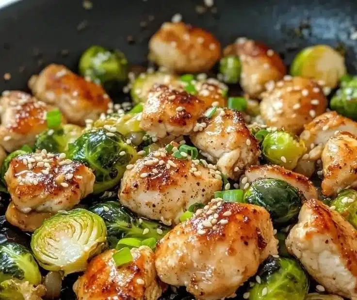 Honey-Garlic Chicken & Brussels Sprouts Skillet