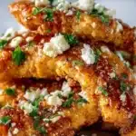 Hot Honey Feta Chicken dish served in a skillet