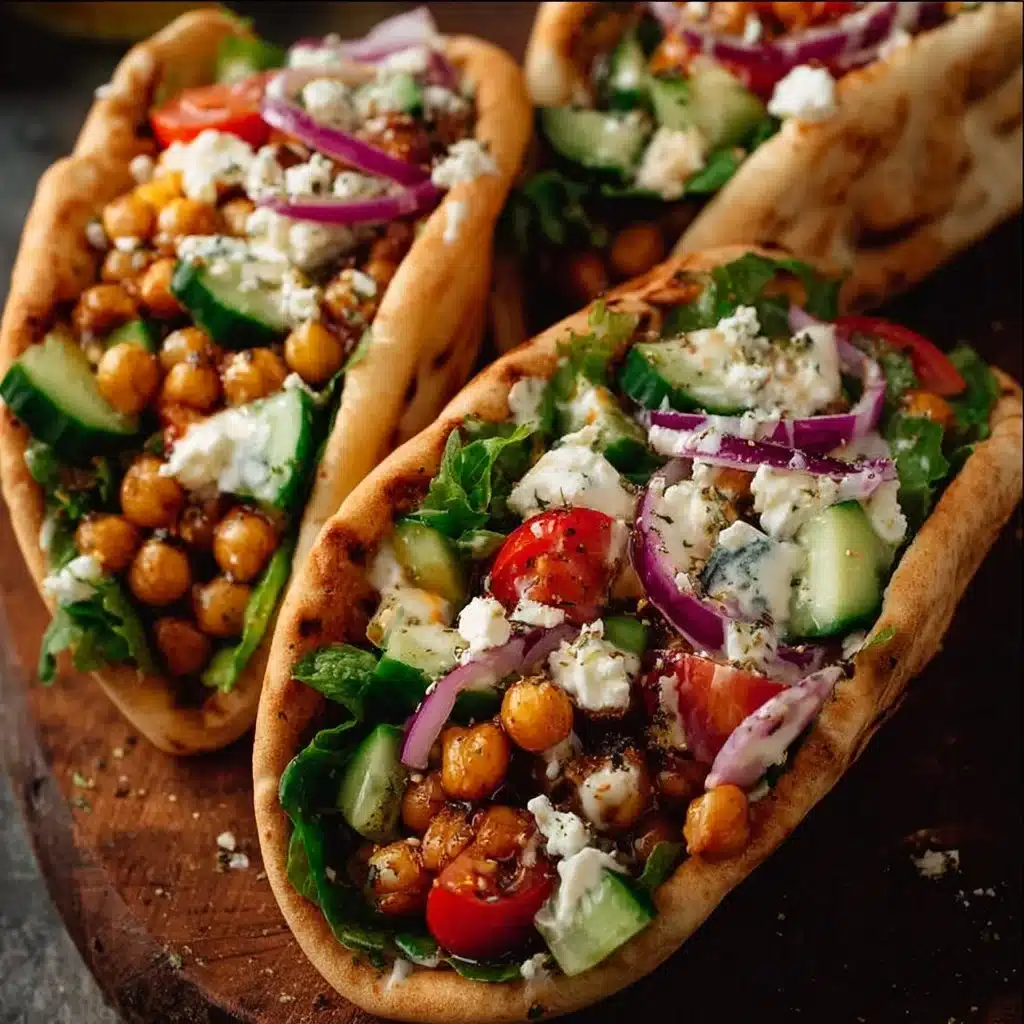 Mediterranean Chickpea Pita Tacos