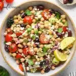 Mediterranean Chickpea Salad with fresh vegetables and herbs