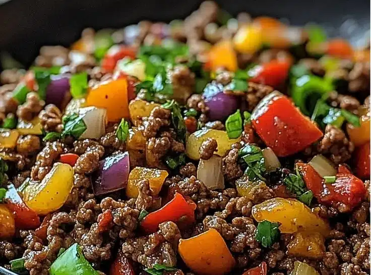 Mediterranean Ground Beef Stir Fry