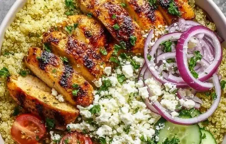 Mediterranean Lemon Chicken Bowls