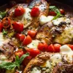 One-Pan Juicy Chicken with Balsamic Sauce served on a plate