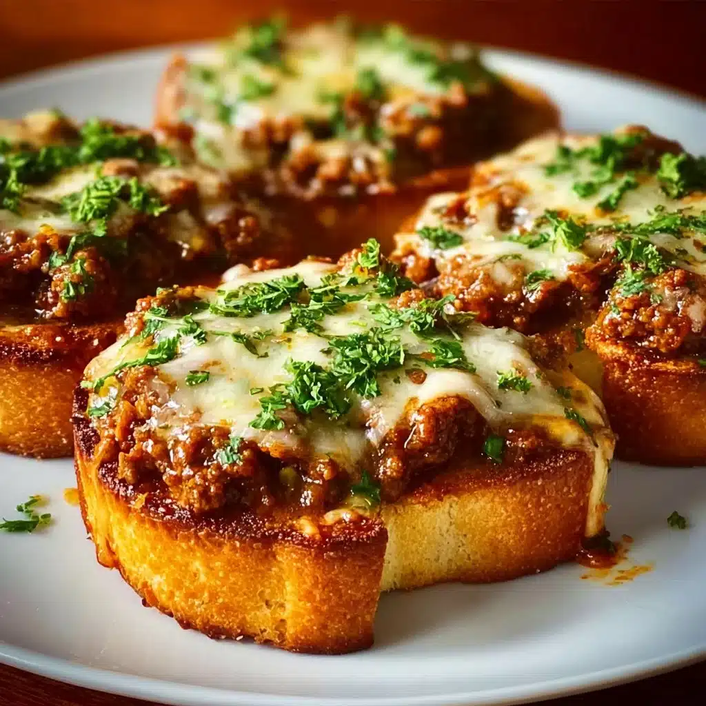 Open Face Garlic Toast Sloppy Joes