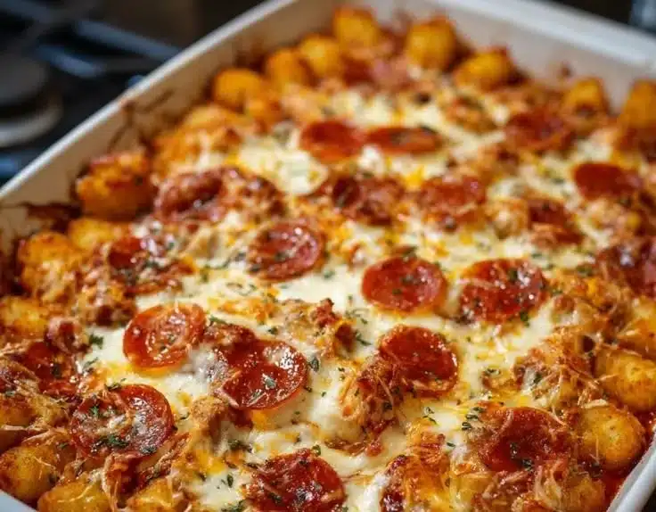 Pizza Tot Casserole