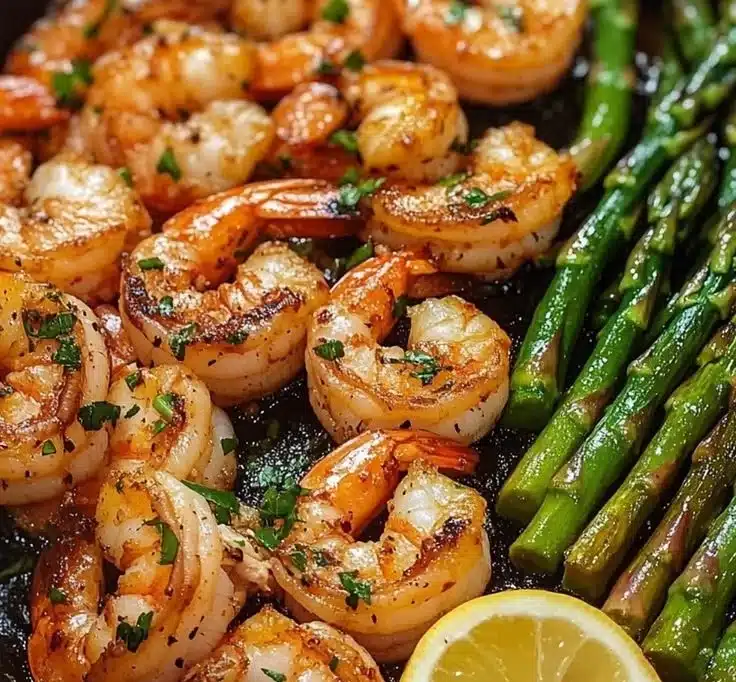Quick and Easy Lemon Garlic Shrimp with Asparagus