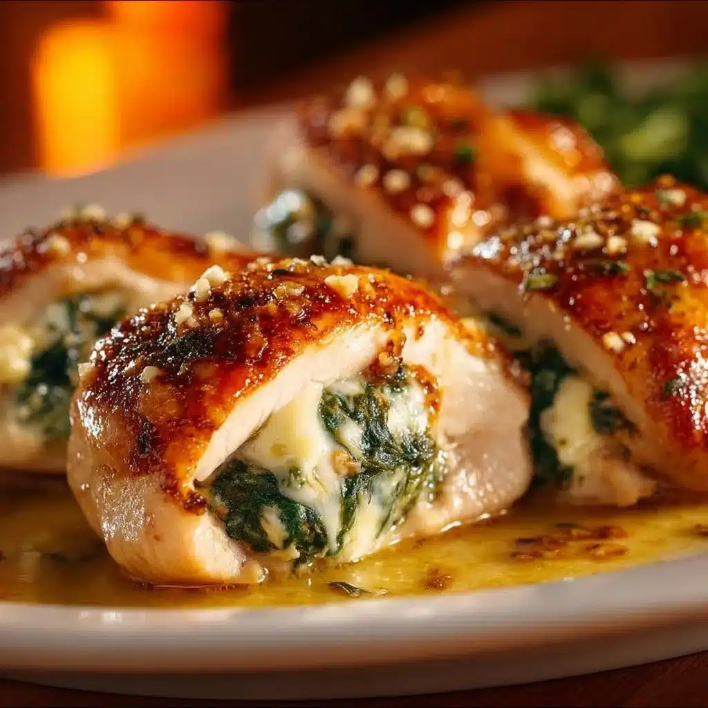 Ruth's Chris stuffed chicken dish served with vegetables and sauce