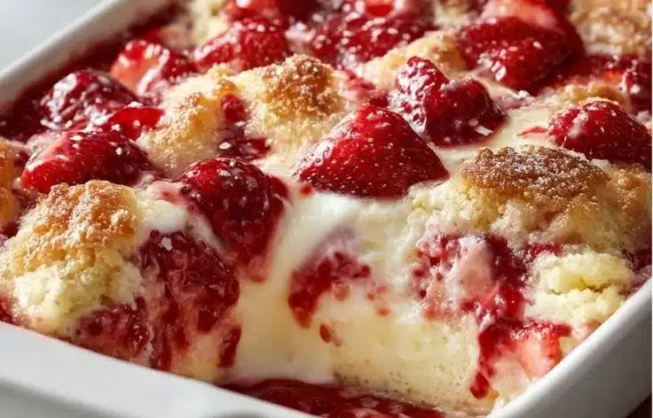 Strawberry Cheesecake Dump Cake