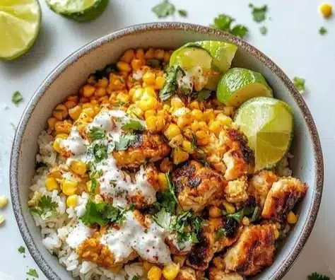 Street Corn Chicken Rice Bowl