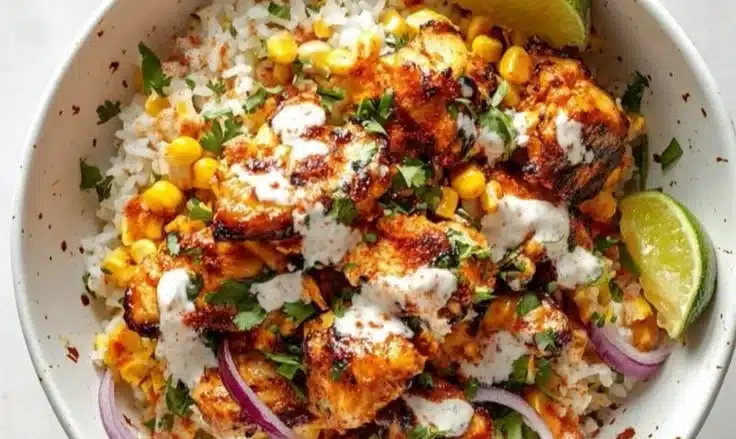 Street Corn Chicken Rice Bowl