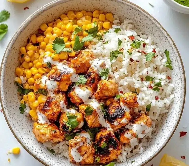 Street Corn Chicken Rice Bowl