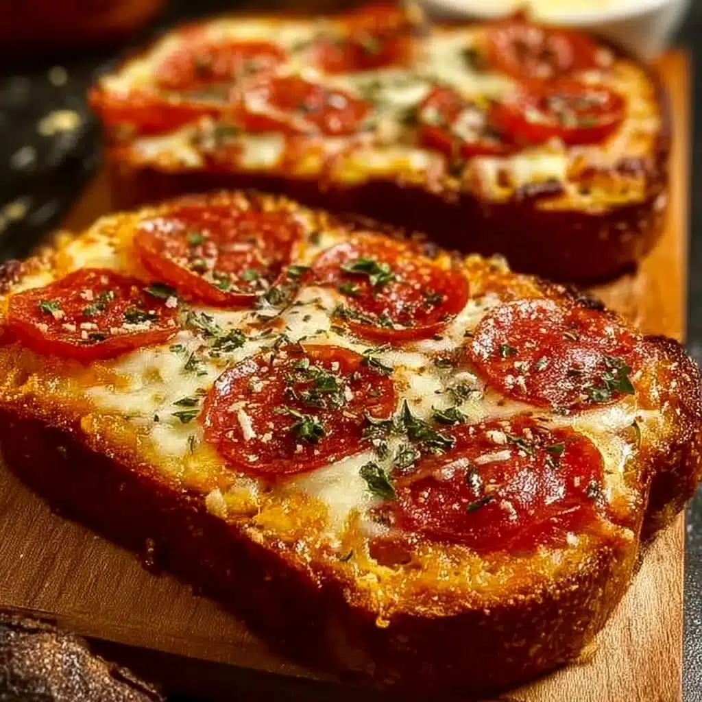 Delicious Texas Toast Pizza cooked in an air fryer, topped with cheese and toppings.