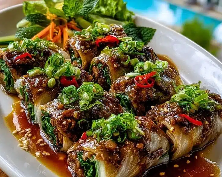 Thai Basil Beef Rolls