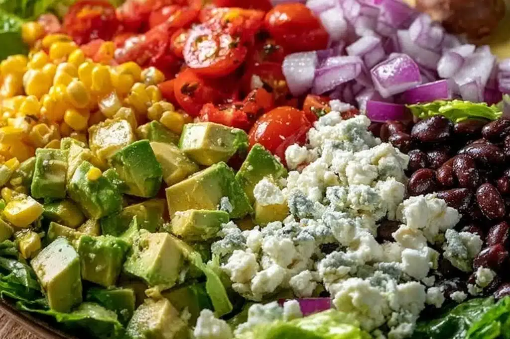 Vibrant Mexican Chopped Salad with fresh vegetables and zesty dressing