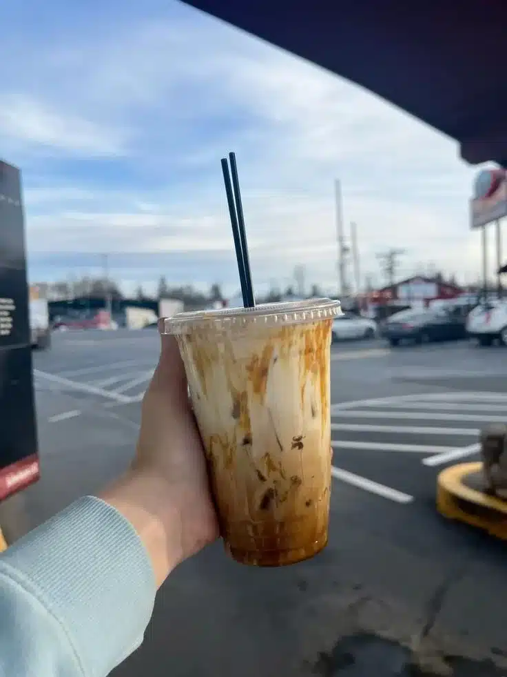 Caramel and Vanilla Iced Latte