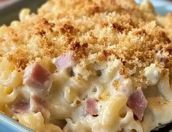 Delicious Chicken Cordon Bleu Casserole fresh out of the oven.