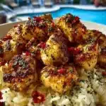 Creamy Garlic Parmesan Chicken served with herbs and spices on a plate